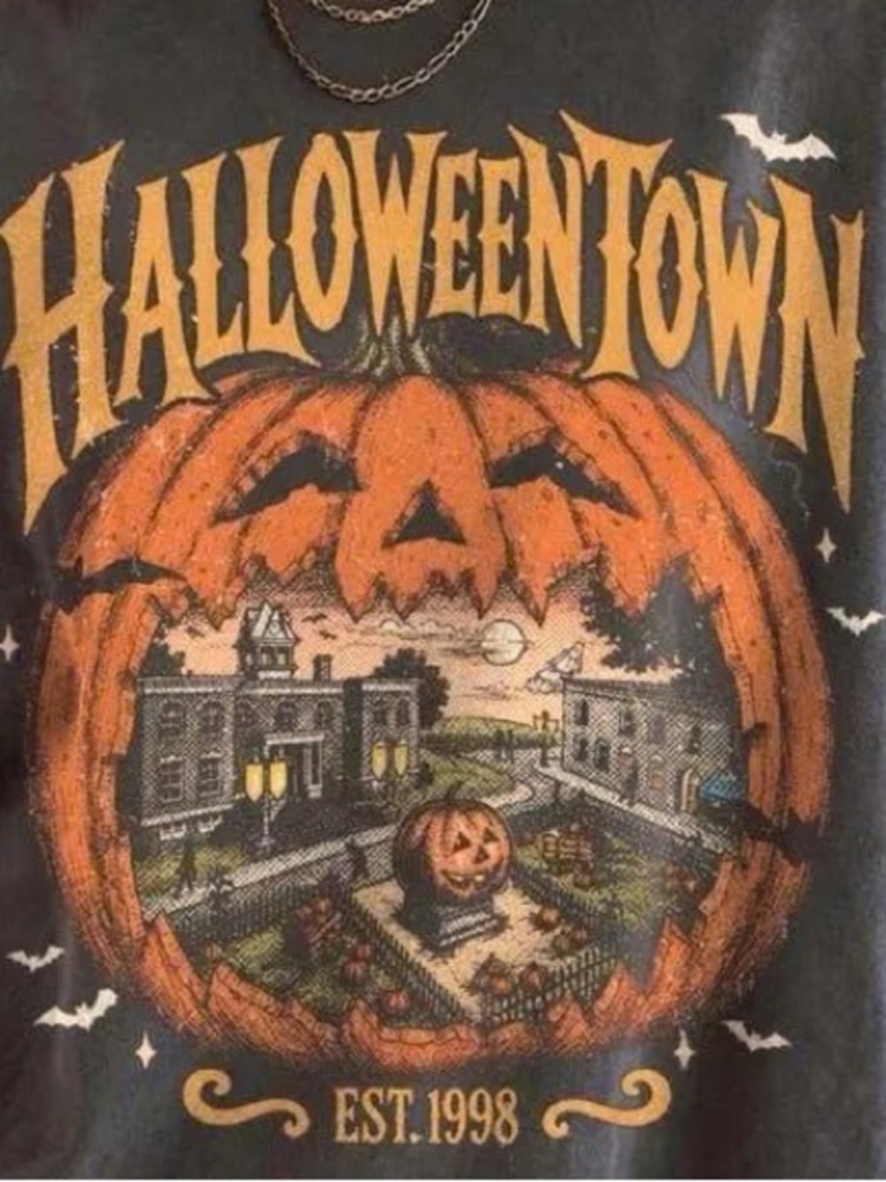 Comfort Colors HalloweenTown Graphic Tee - Pepper with Orange - Picture 2 of 3